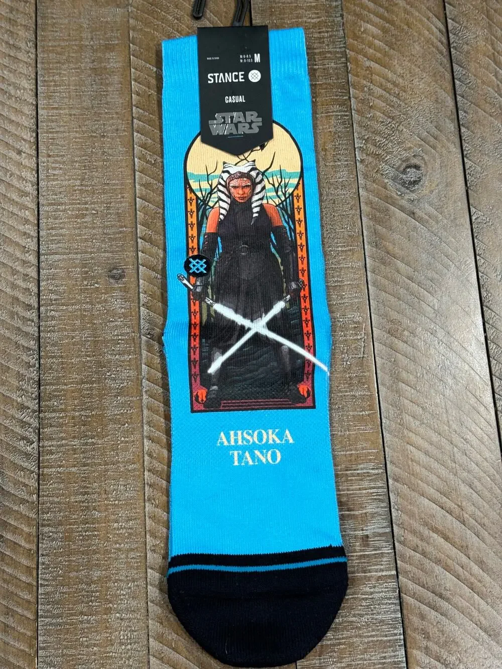 Stance Adult Blue Crew Polyester Cushion Star Wars Ahsoka Tano Casual Socks Sz M